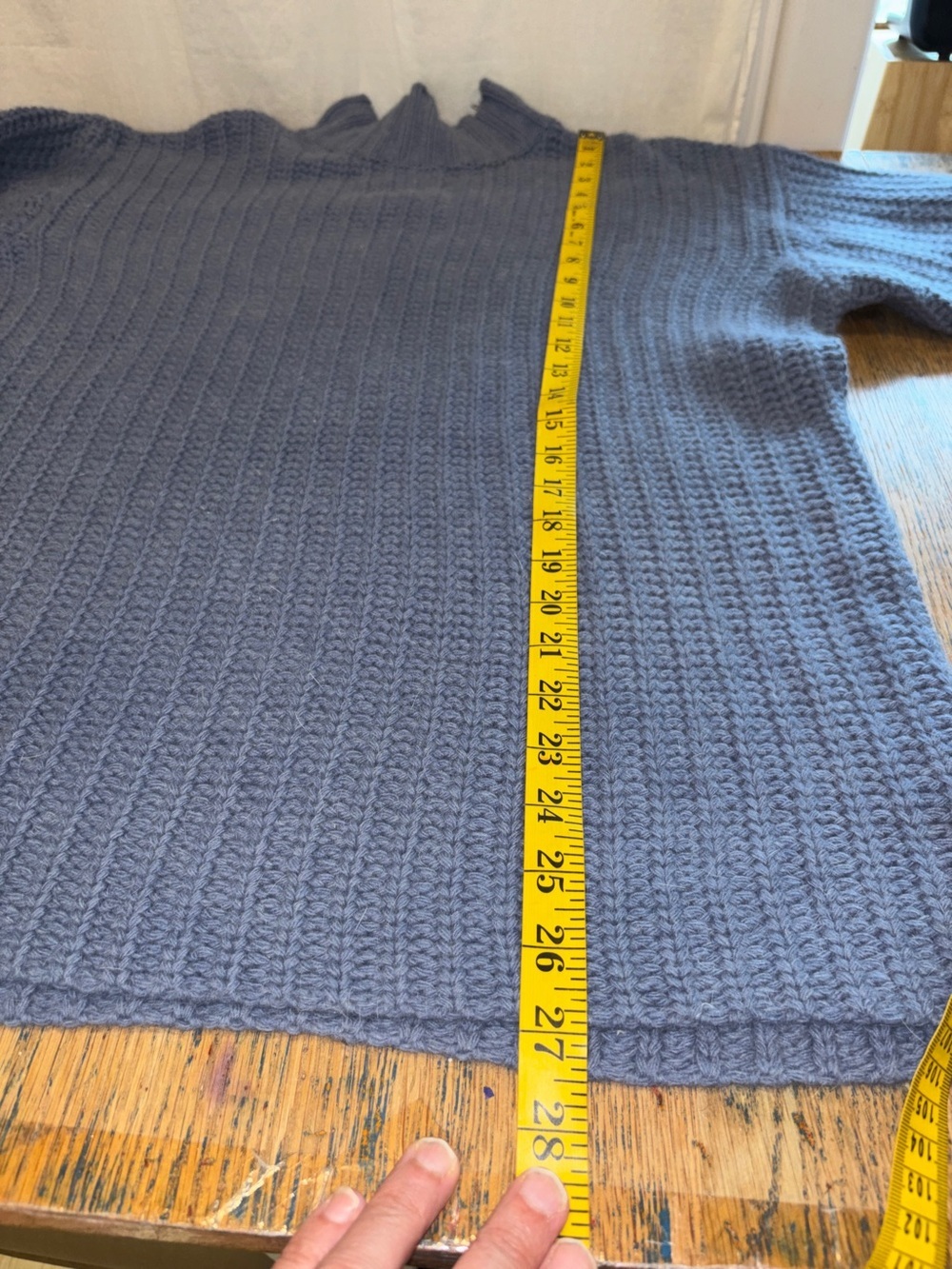Jacob vintage Chunky Knit Turtleneck Sweater – Blue Grey – Size S - Picture 10 of 10